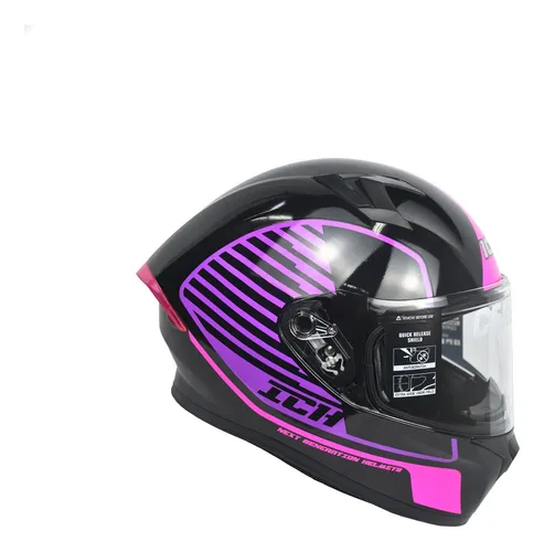 Casco Integral Ich 503 Streetline Ngr Brllnt Fucsia Visor Tr