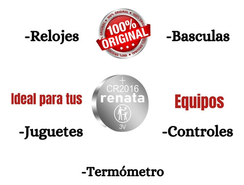 Batería Renata Cr2016 Botón 3v