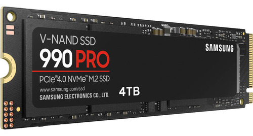Disco Solido Ssd Samsung 990 Pro 4tb Pcie 4.0 7450 Mbs Nvme Color Negro