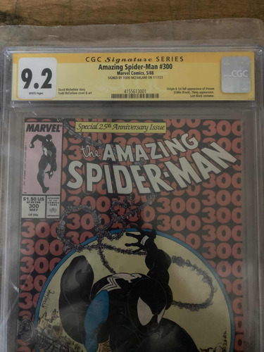 Comic Spider-man Cgc 9.2 Firma Todd Mcfarlane Origen Venom