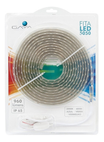 Fita Led 5050 110v 14.4w 5m 600l Completa Gaya Cor Branco Frio