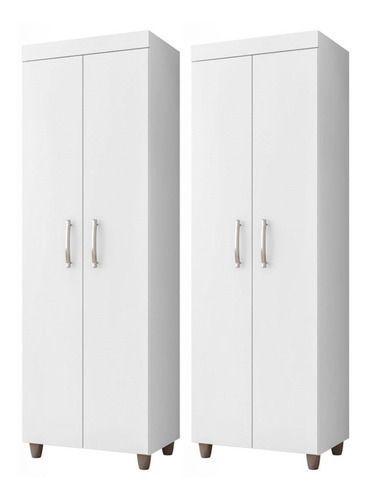 Kit 2 Armários Multiuso Rafaela 2 Portas Branco - Nathy Móve