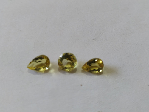 Berilo Natural,heliodoro Extra 03 Gemas 2 Ct. Amarelo