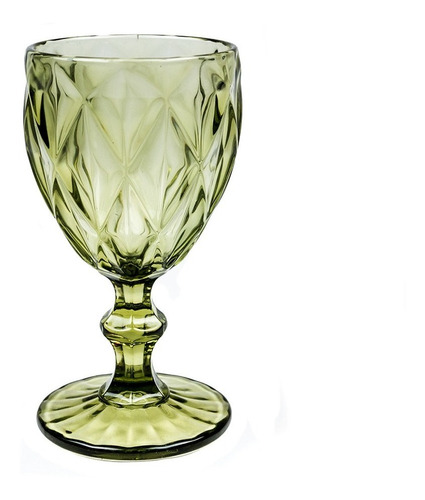 Copa Vino Champagne Retro, Relieve Vintage Vidrio Prensado