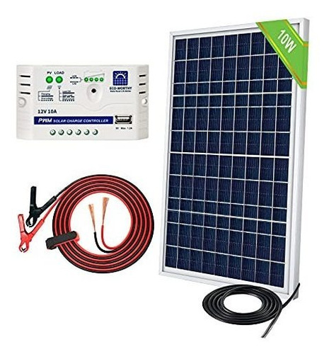 Kit Solar 10w Eco-worthy Para Carga Baterías 12v