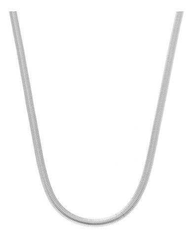 Colar Choker Cobra Feminino Amoeto Banho De Ródio Prata