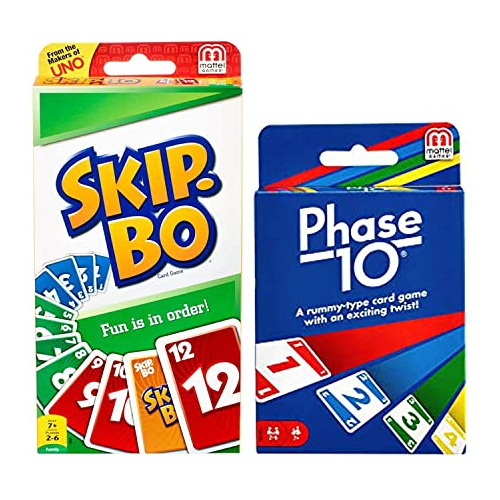 Juego De Cartas Mattel Phase 10 Con Juego De Cartas Skip-bo