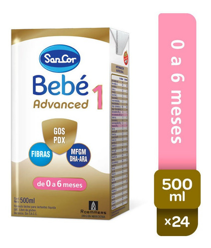 Sancor Bebe Advanced Formula Etapa 1 Brick 24 Un X 500 Ml