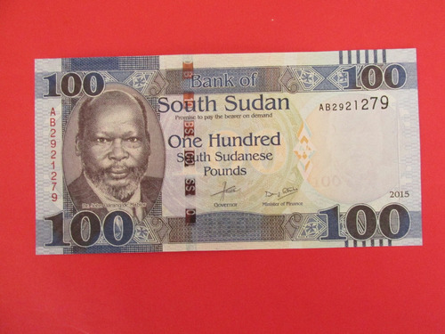 Gran Billete Africa Sudan Del Sur 100 Libras Año 2015 Unc