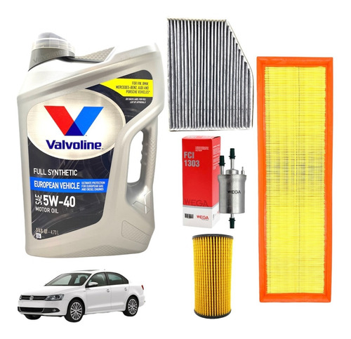 Kit 4 Filtros Y Aceite Valvoline 5w40 Volkswagen Vento 2.5