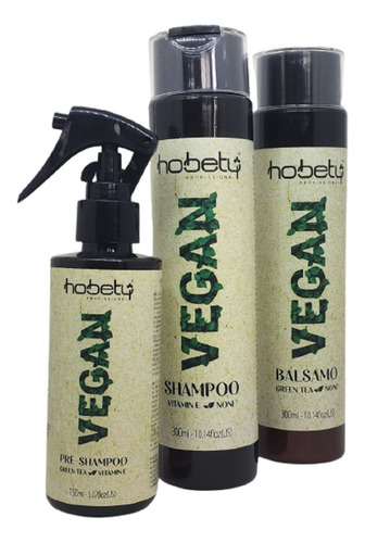 Tratamento Vegan Pre Sh 150ml Sh 300ml Balsamo 300ml Hobety