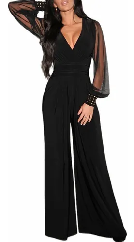 Palazzo negro para fiesta de noche new arrivals