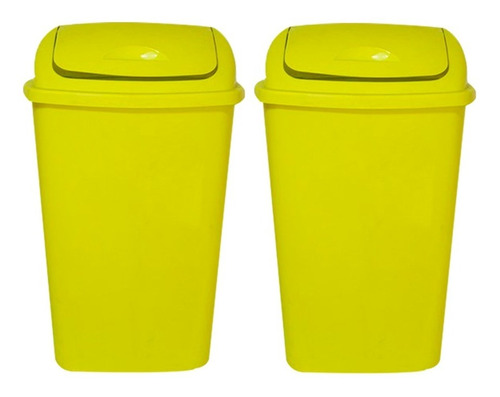 2 Tachos Cesto Basura Plastico 12 Litros Tapa Colombraro Cts