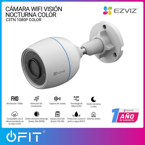 Imagen 2 de 10 de Camara Seguridad Wifi 2mpx Vision Nocturna Color Ezviz