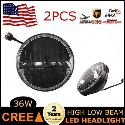 2 X 36w 7'' Led Faros Jeep Wrangler Cj Tj Jk Lj Alta Cruce D