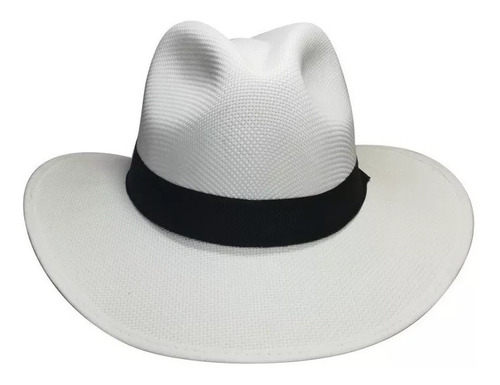 Sombrero Aguadeño Paisa Corriente En Tela Sintetica Blanco