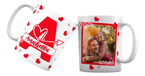 Taza Personalizada Con Inicial Y Foto San Valentín M28