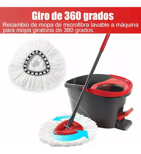 4 Repuesto De Trapeador Vileda Easy Wring Microfibra + Base