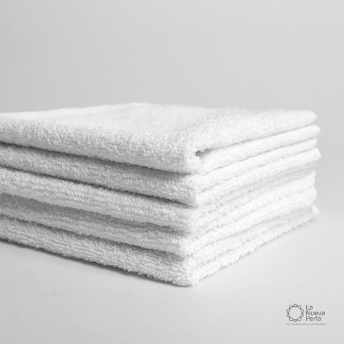 20 Toalla Facial 30x30 Cm. Manos Hotelera 100% Algodón Color Blanco Gt