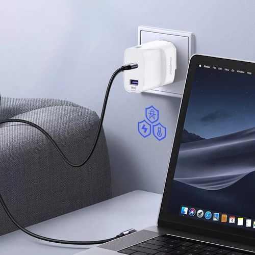 Carregador Turbo Usb-c 38w Lr-10 Para Qualquer Celular Cor Branco