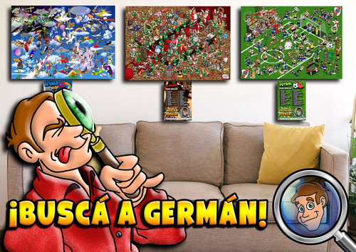 Cuadro Con El Juego De ¡buscá A Germán! 32 Cm X 44cm.