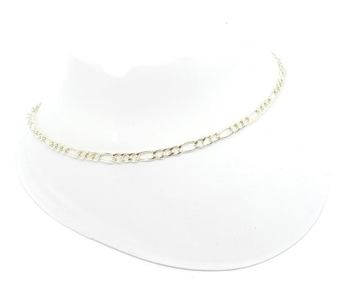 Pulsera De Tobillo De Plata 925 Tejido 3-1 De 27 Cm A 30 Cm Diámetro 8 Cm Largo 28 Cm