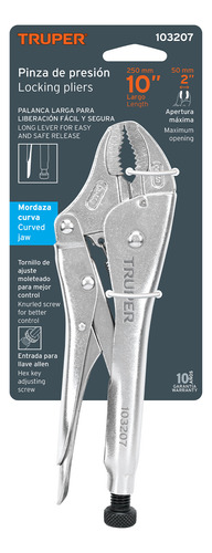 Pinza De Presion 10'' Mordaza Curva De Acero Truper / 103207