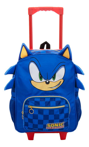 Mochila Con Ruedas Infantil Sonic The Hedgehog Classic Azul Azul Sonic