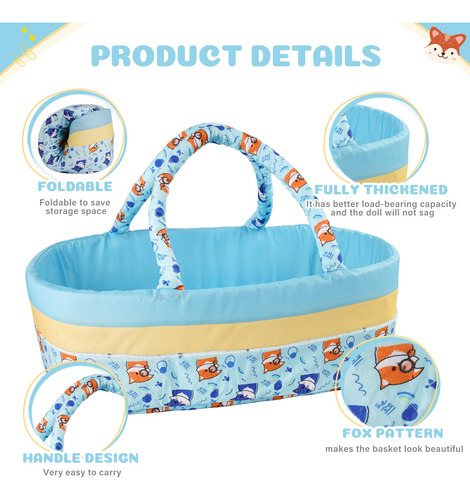 Set De Ropa Con Capazo Para Muñecas Reborn De 43 A 56 Cm