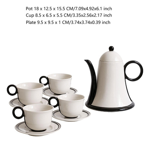 Juego De Tetera De Cerámica Con Tazas, Juego De Con 4 Tazas