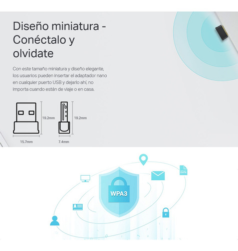 Adaptador Usb Bluetooth Wifi Ac600, Tp-link Archer T2ub Nano