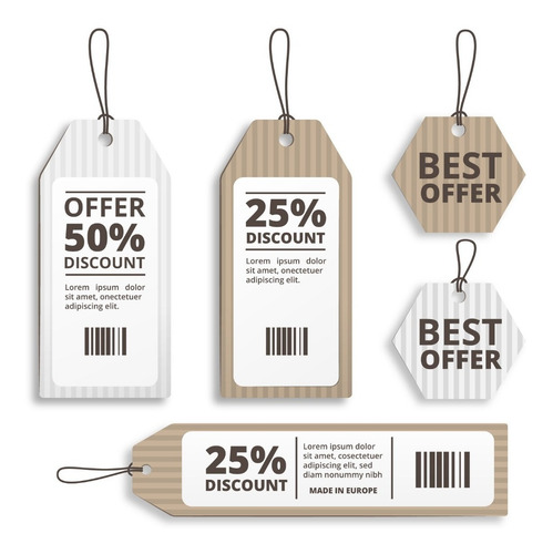100 Tags Etiquetas Personalizadas Papel Ilustracion 300gr