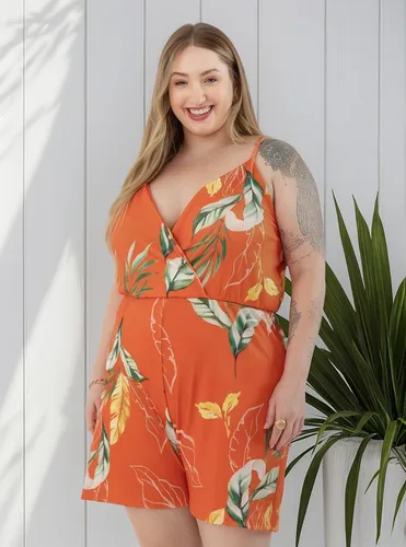 Macaquinho Plus Size Feminino Macaçao Verão G1 G2 G3 Curto S