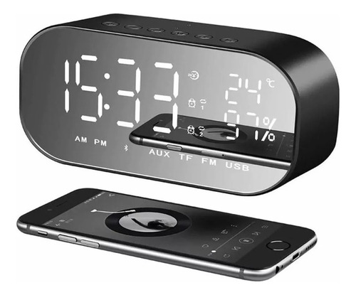Reloj Despertador Digital Con Parlante Y Bluetooth
