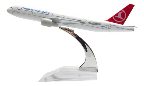 Avião Comercial Airbus / Boeing - Miniatura De Metal - 15cm Cor Turkish Airlines - Boeing 777