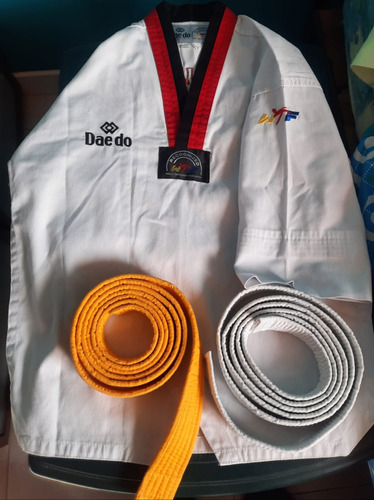 Uniforme De Taekwondo Talla 1 Largo 140 Cm Con Cinturón 