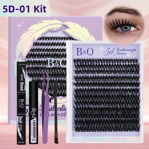 Kit De Extensões De Cílios Diy 5d Feath Mistas Longas Volume