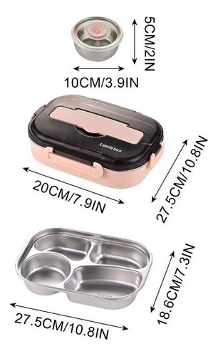 Fiambrera Bento Con Aislamiento Térmico De 4 Grados Con