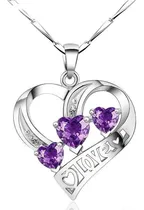 Comprar Collar Para Dama 3 Corazones Plata 925 Regalo De Amor 