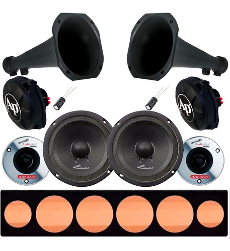 Combo Rackera 2 Medio 2 Driver 2 Super Tweeter Audiopipe P-i