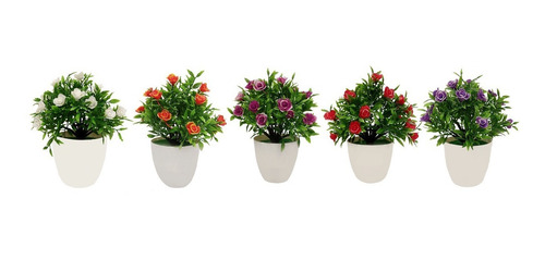 Imagen 2 de 3 de Planta Artificial Flor Con Maceta Colores M7 - Sheshu Home