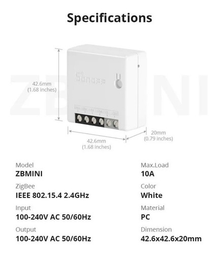 Imagem 7 de 7 de Sonoff Mini Zigbee - Zbmini -alexa, Google Home, Smartthings