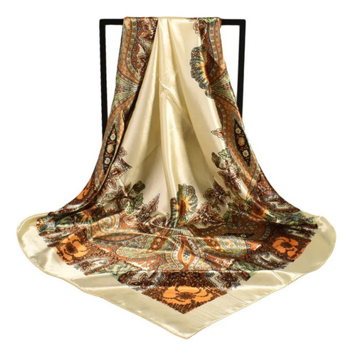 Cc Grande Cachecol De Seda Com Estampa Paisley Elegante