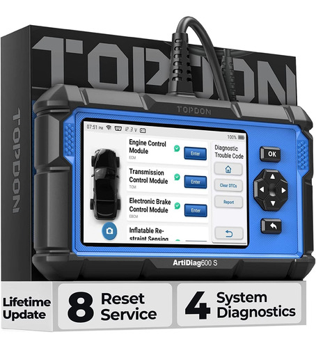 Escáner Topdon Ad600s Obd2, Con 8 Servicios De Reinicio