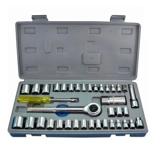 Set Tubo Llaves 40 Piezas Combinadas Herramientas Estuche