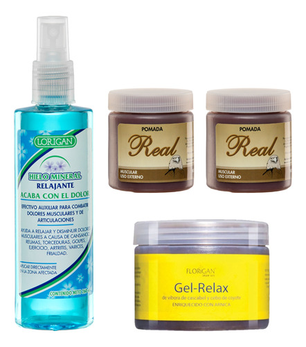 Hielo Mineral +gel Relax Kit Muscular +2pzs Pomada Real Café