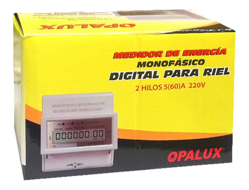 Medidor De Energía Monofásico Digital 220v Op-md60r Opalux