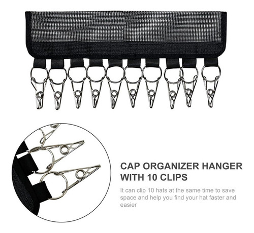 A Organizador De Sombreros Con 10 Clips, Soporte Para