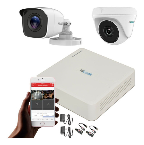 Cámaras De Seguridad Kit Cctv 720p Hilook Mini Dvr 4ch+2cám