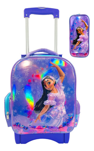 Mochila De Carrito Y Lapicera Encanto Disney Isabela Para Kinder, Preescolar Original